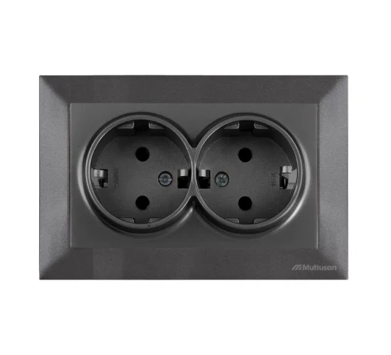 Контакт шуко двоен 16А сив Candela Mutlusan.png